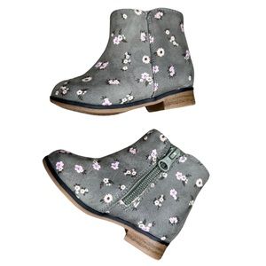 Cat & Jack Toddler Penelope Floral Print Slip On Zipper Booties Size 5